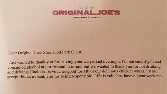 Bar Owner Leaves Thank-You Notes on Cars Left Overnight