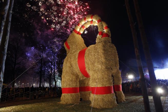 Sweden's Flammable Christmas Goat Has Birthday, No Candles