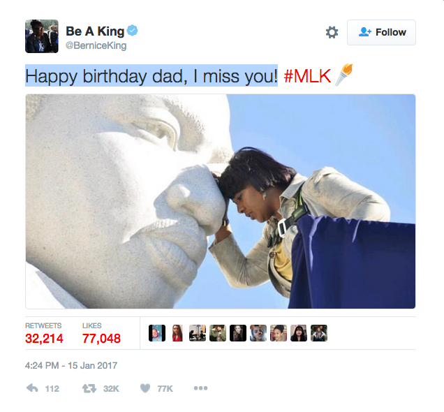 MLK's Daughter: 'I Miss You'