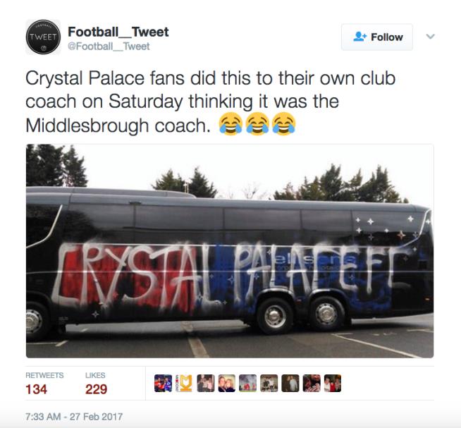 Soccer Fans Accidentally Vandalize Their Own Bus