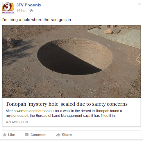 'Mystery Hole' in Arizona Desert Confounds Neighbors