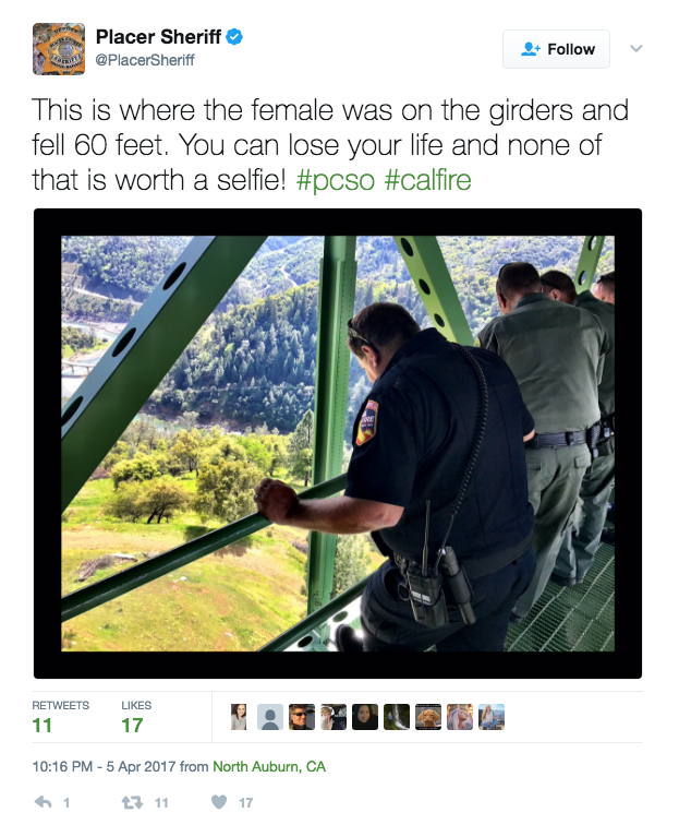 Selfie-Taker Survives Fall From Bridge