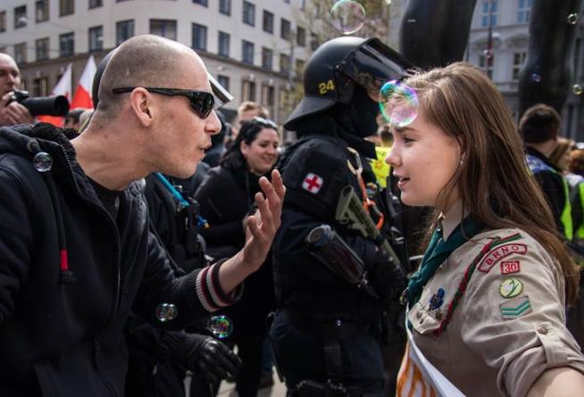 Girl Scout, Neo-Nazi Clash in Viral Photo