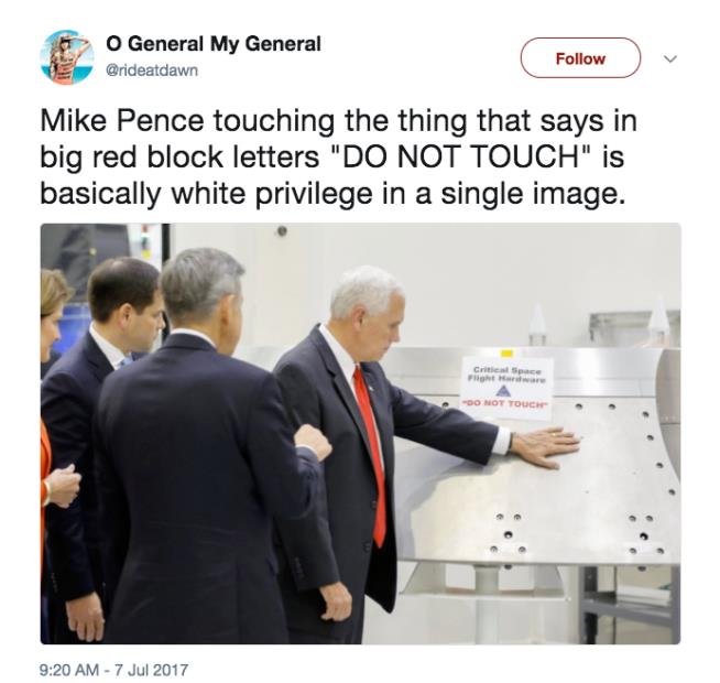Mike Pence Ignores 'Do Not Touch' Sign, Internet Memes It
