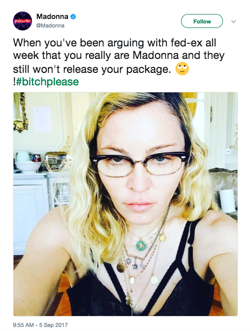 Yes, This Really Is Madonna—and She Wants Her FedEx Package