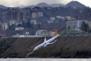 Plane Skids Off Runway, Barely Avoids Sea