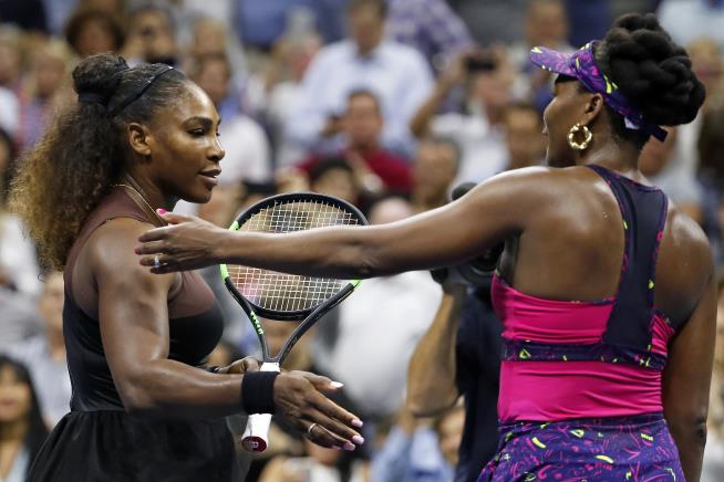 Serena Routs Venus, Salutes a Notable Fan in the Stands