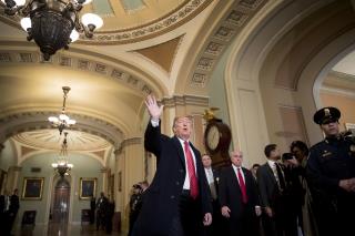 On Shutdown Day 19, Trump Hastens to the Capitol