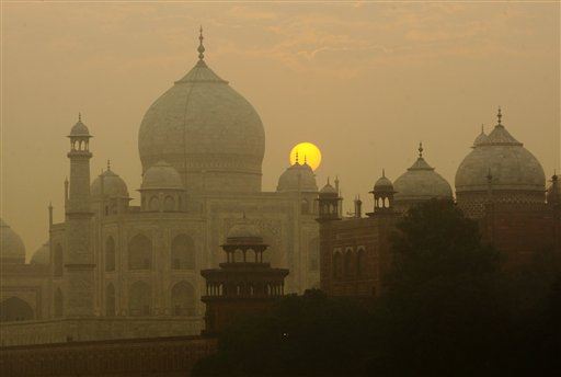 Guards Defend Taj Mahal Visitors With Slingshots