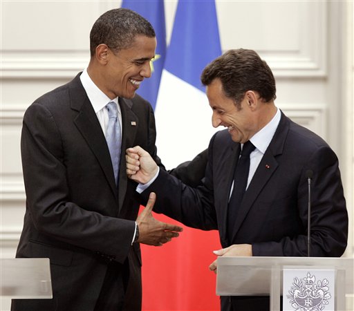Obama and Sarkozy Rendezvous in Paris