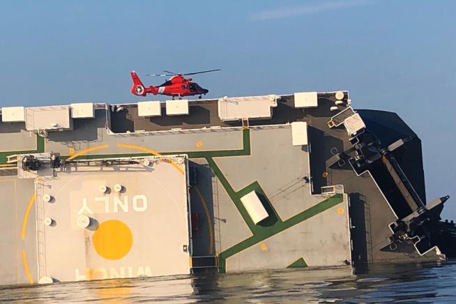 Just One Person Still Trapped on Capsized Ship