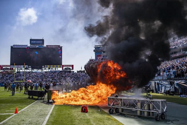 Image result for fire at nissan stadium pics