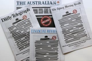 Australian Newspapers Publish Redacted Front Pages