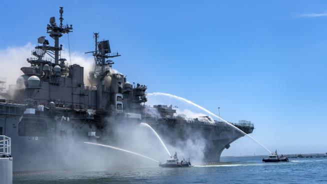 Navy Ship Fire Could Burn for Days