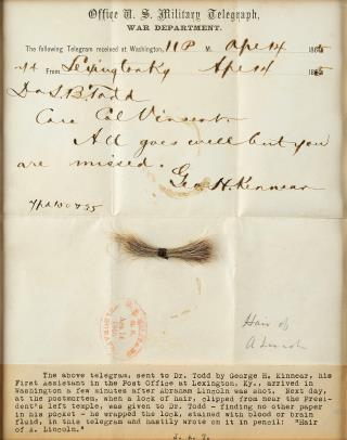 Lincoln's Hair, Bloody Telegram Up for Auction