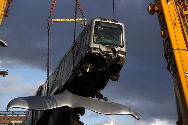 Train No Longer Rests on Whale Sculpture