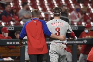 Phillies' Bryce Harper Hit by Pitch in Face