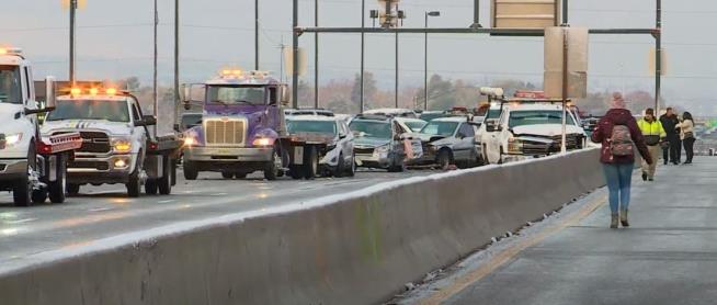 In Denver, 100-Car Pileup on Icy Roads