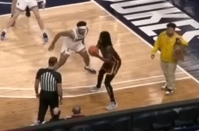 Uber Eats Delivery Guy Interrupts College Game