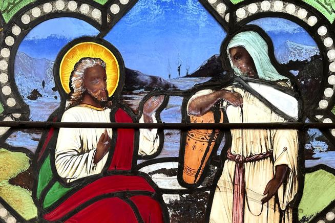 Old Stained Glass Window Depicts Jesus in Unusual Light