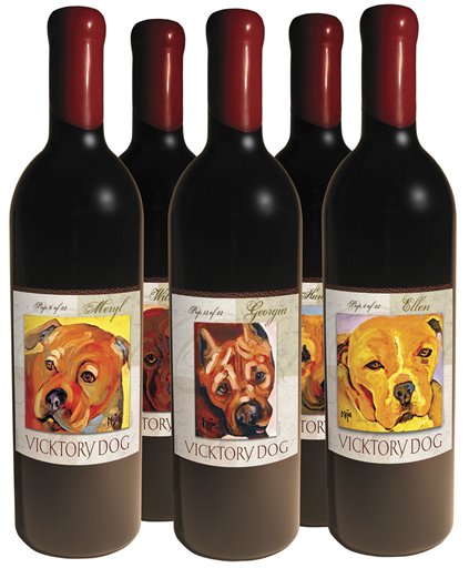 Vick's Dogs Now on Wine Labels