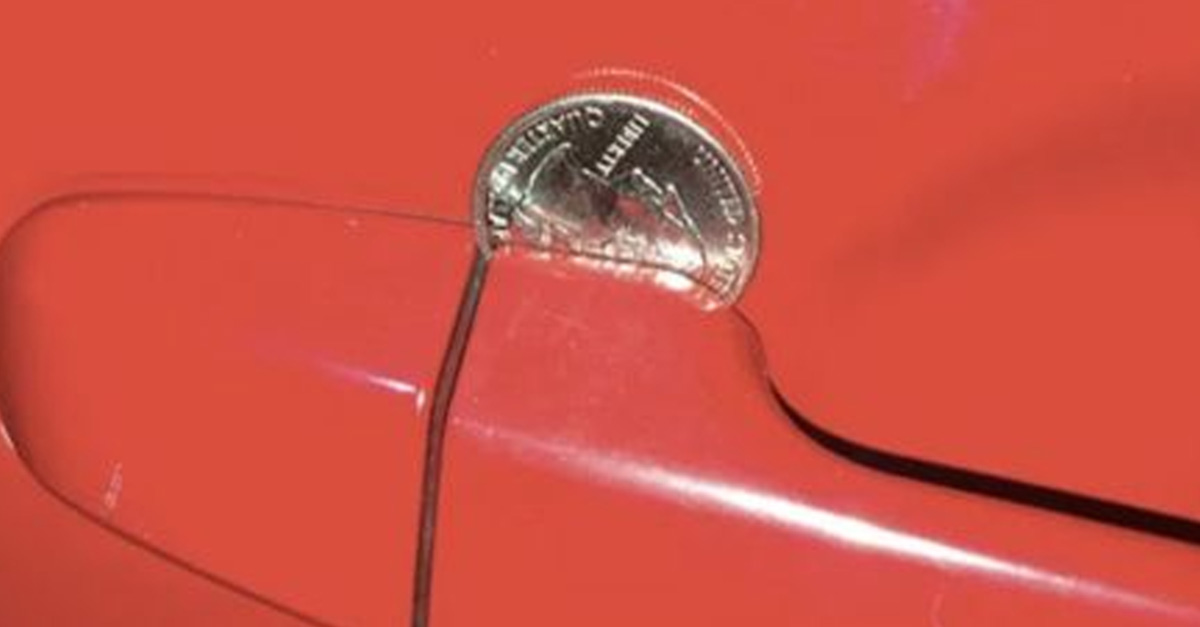 [Photos] if You See a Coin in Your Car Door Handle, Walk Away