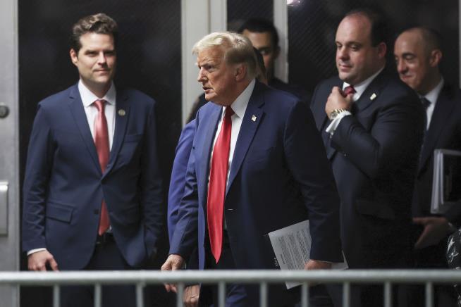 At Court, Gaetz Echoes Trump's Call to Proud Boys