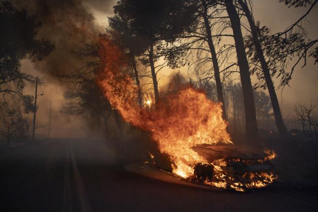 'Exceptionally Dangerous' Fire Rages Near Greek Capital