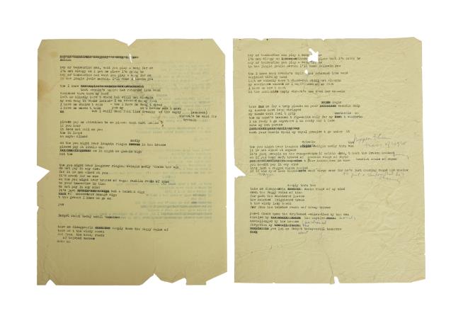 Bob Dylan Draft Lyrics Sell for Over $500K