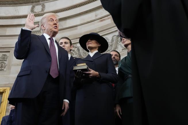 While Being Sworn In, Trump's Hand Never Touched Bible