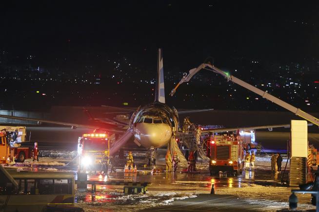 Plane Catches Fire in South Korea