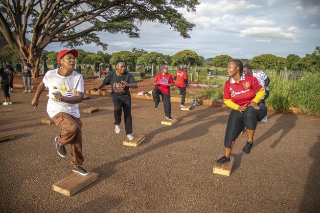 This Fitness Club's Routine? Workouts in the Cemetery