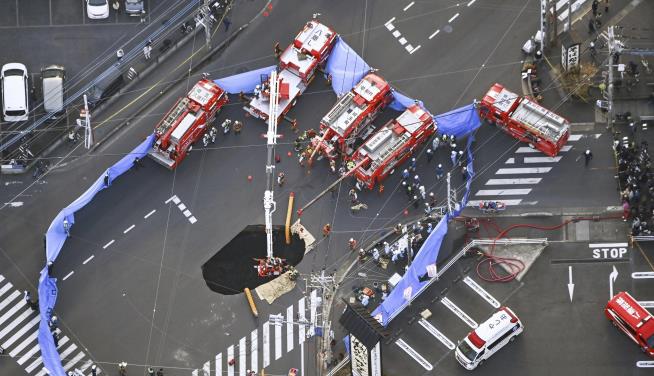 Japan Finds Truck 2 Weeks After Sinkhole Swallowed It