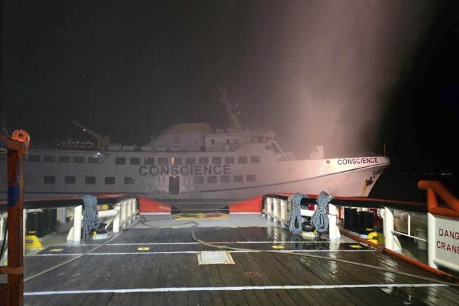 Drone Hits Vessel Carrying Aid to Gaza