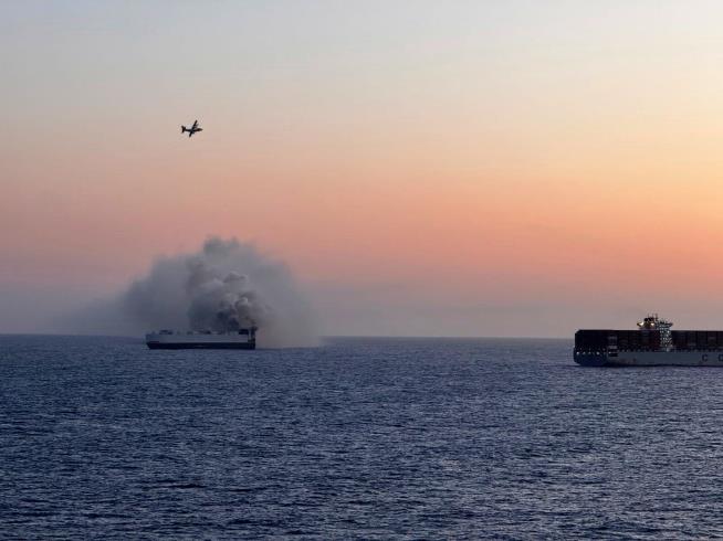 Ship Carrying Thousands of Vehicles Is Burning, Adrift