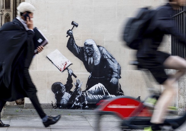 Banksy's Latest Mural Is Quickly Scrubbed