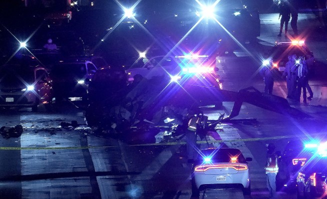 Medical Helicopter Crashes Onto California Highway