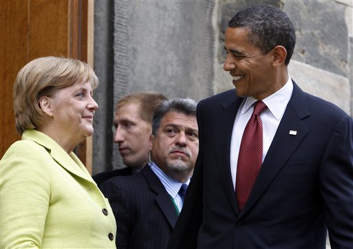 Merkel Backs Obama on Mideast
