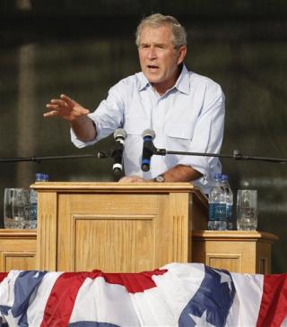 Democrats Still Harping on Bush in Gov Races