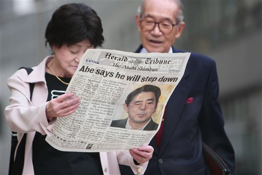 Nikkei Falls After Abe Steps Down