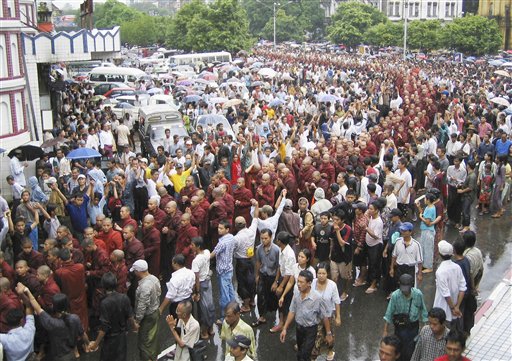 Monks Lead Largest Protest Yet