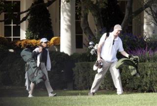 Obama Emerges From White (Frat) House