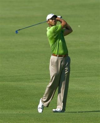 Tiger Woods Practices at Augusta