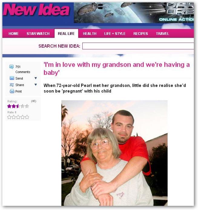 'I'm in love with my grandson and we're having a baby' - New Idea Magazine - Yahoo!Xtra Lifestyle