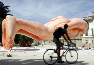Polish Artist Installs Huge Nude Balloon in Italy