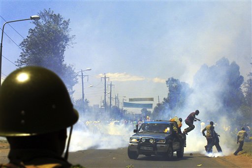 Kenyan Police Block Protest With Tear Gas