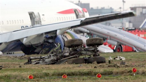 Crash Landing at Heathrow Injures 8; Cause Unknown