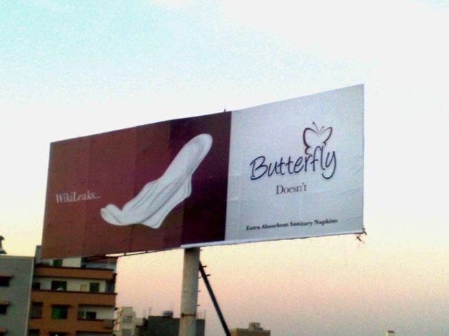 New Hygiene Ad: 'WikiLeaks, Butterfly Doesn't'