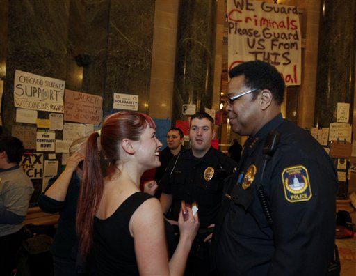 Cops Won't Evict Wisconsin Protesters