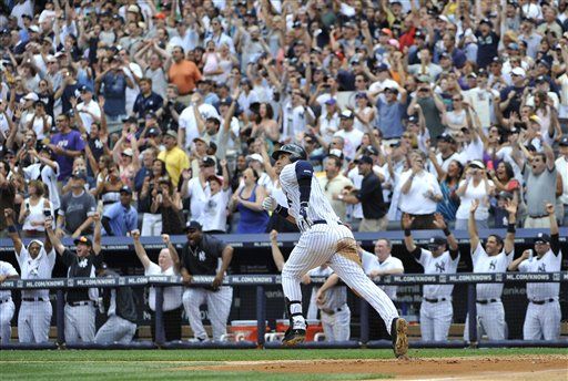 Derek Jeter of the New York Yankees Homers for His 3,000th Hit